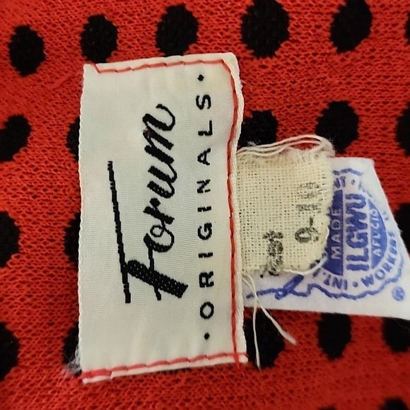 AMAZING Vintage Forum Originals Red/Black Polka Dot Empire Waist Dress - Picture 11 of 11